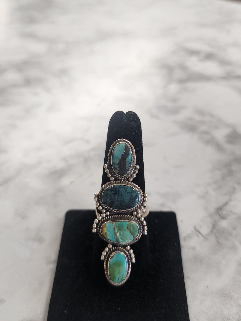 Sonoran Mountain and Sterling Stacked Silver Ring